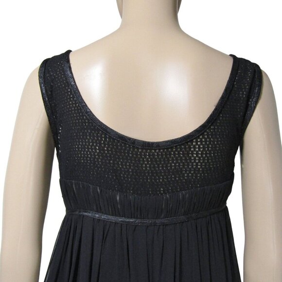 Y2K 100% Silk BABY DOLL XS Fairy Goth Coquette Whimsigoth Empire Black Dress - Picture 6 of 11